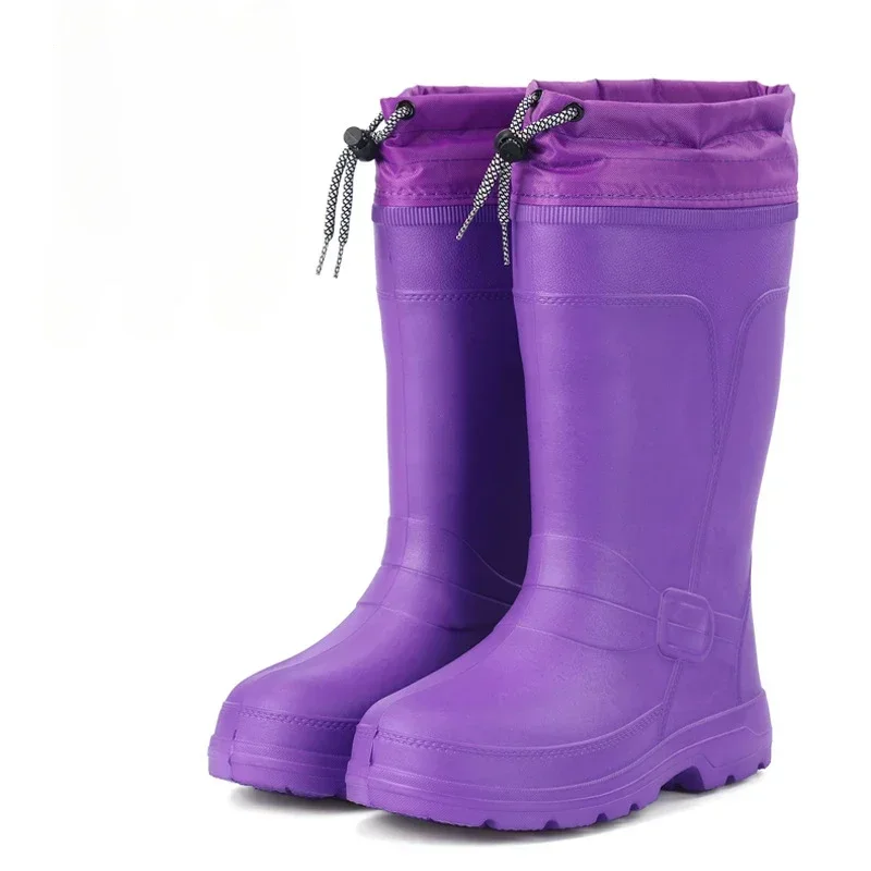 Botas de lluvia para mujer, zapatos de agua a media pantorrilla