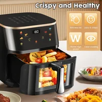 Friteuse à air électrique grande capacité 10L avec fenêtre en verre pour la cuisson des frites 2