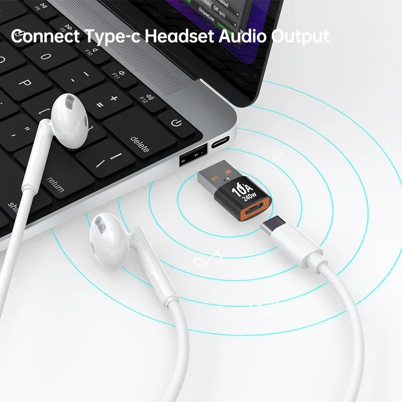 محول OTG نوع C إلى USB 10A شحن سريع