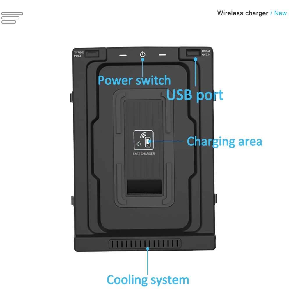 

15W Wireless Car Charger Phone Car Holder Armrest Fasting Wireless Charger For Toyota Highlander Crown Kluger 2022 For iphone 13
