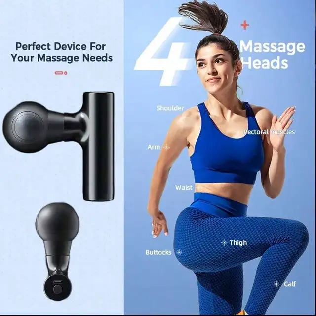 1pc Massage Gun, Deep Tissue Muscle Handheld Percussion Massager For Body, Back And Neck, Ultra Compact Elegant Design