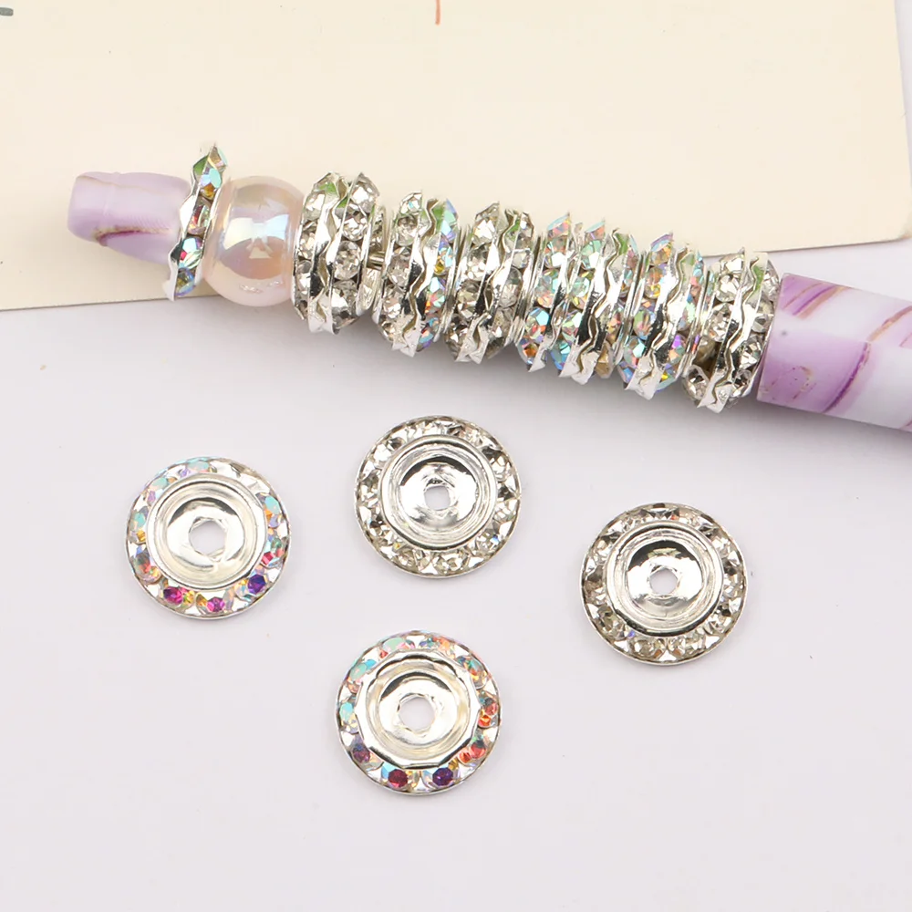 Cordial Design 200Pcs 15*15MM Copper Spacer/Hand Made/Round Shape/Rhinestone Effect/Jewelry Findings & Components/DIY Beads Part - cordial