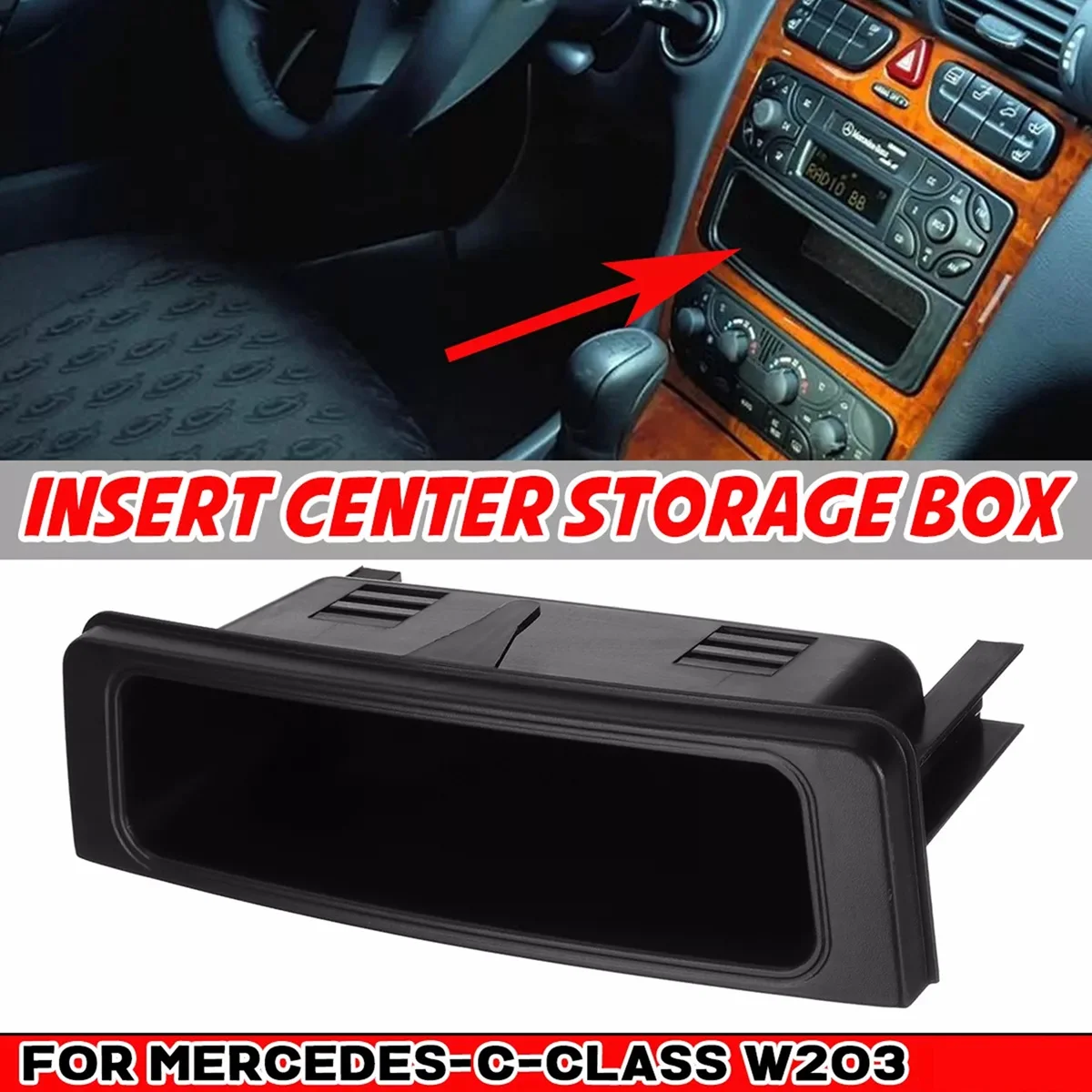 2036830291 Car Center Console Storage Tray for Mercedes-Benz W203 C-Class 2001-2007 W639 Vito Storage Box Organizer 5
