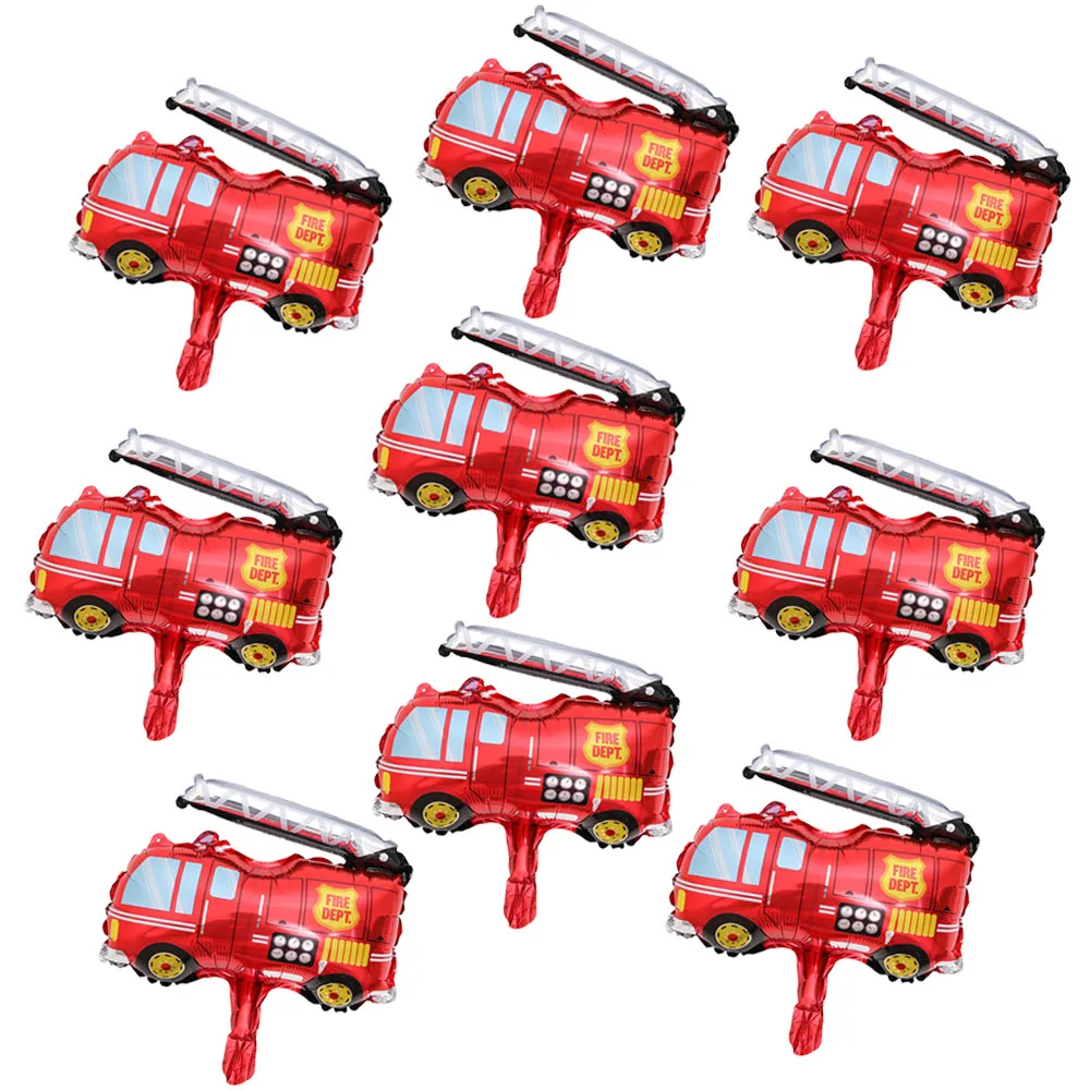 5/10/30/50 Stück Mini-Feuerwehrauto-Folienballon, Feuerwehrmann-Mottoparty, kleine Luftballons für Feuerwehrmann, Party, Feuerwehrauto, Geburtstag