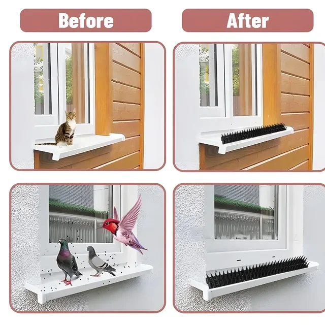 1/10pcs Fence Wall Plastic Anti-Bird Spikes Balcony Eaves Windowsills Bird Repellent Anti-Cat Bird Repeller Thorn supplies 5