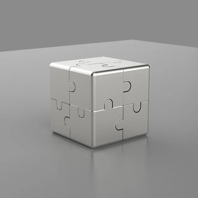 3D Intelligence Cube Building Blocks Educational Toys Student Puzzle Aluminum Alloy Metal Infinite Fidget Anti Stress Relief 3