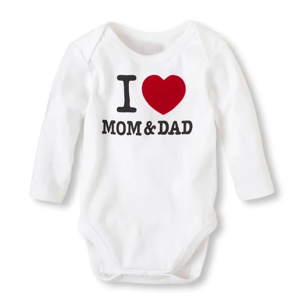 Baby Bodysuits cheap Baby Boys Girls Romper Cotton Long Sleeve Letter Print I Love Mom & Dad Jumpsuit Infant Clothing Autumn Newborn Baby ClothesSummer Newborn Infant Baby Clothes I Love Mom & Dad Cute Toddler Jumpsuits Boys Girls Long/Short Sleeve Cotton Bodysuits Outfits Baby Bodysuits for boy Baby Rompers