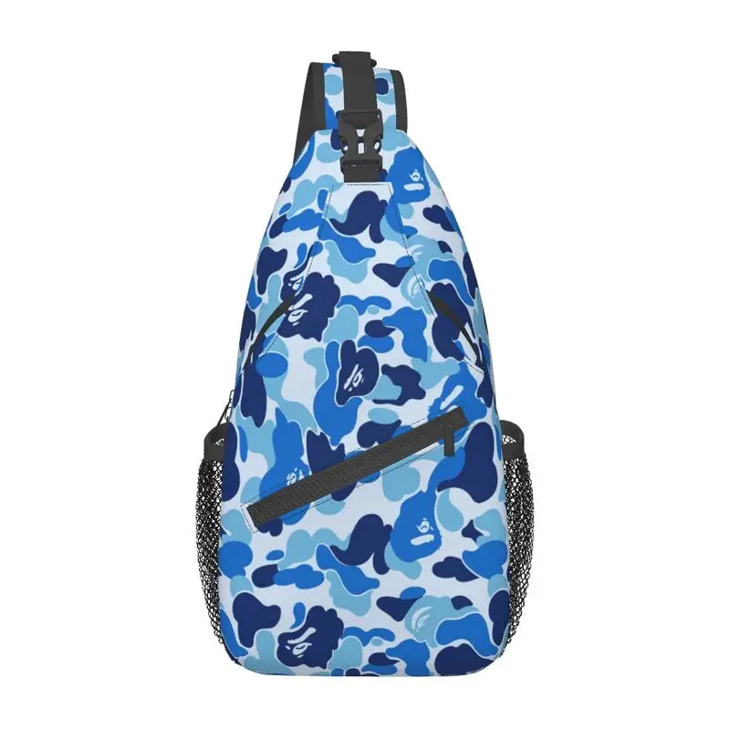

Camo Camouflage Sling Chest Bag Customized Blue Shoulder Crossbody Backpack for Men Traveling Daypack
