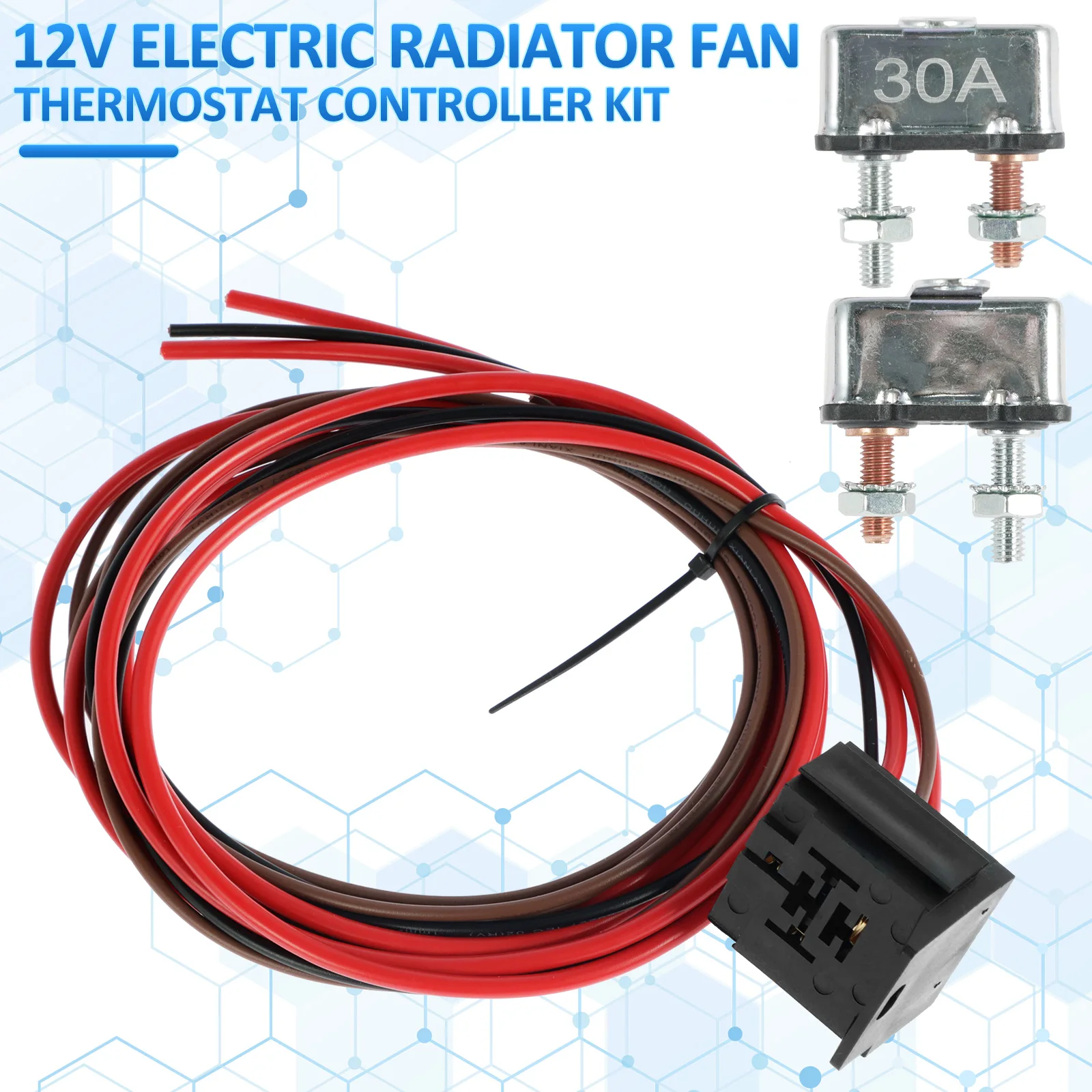 Electric Radiator Fan Thermostat Controller Kit 12V