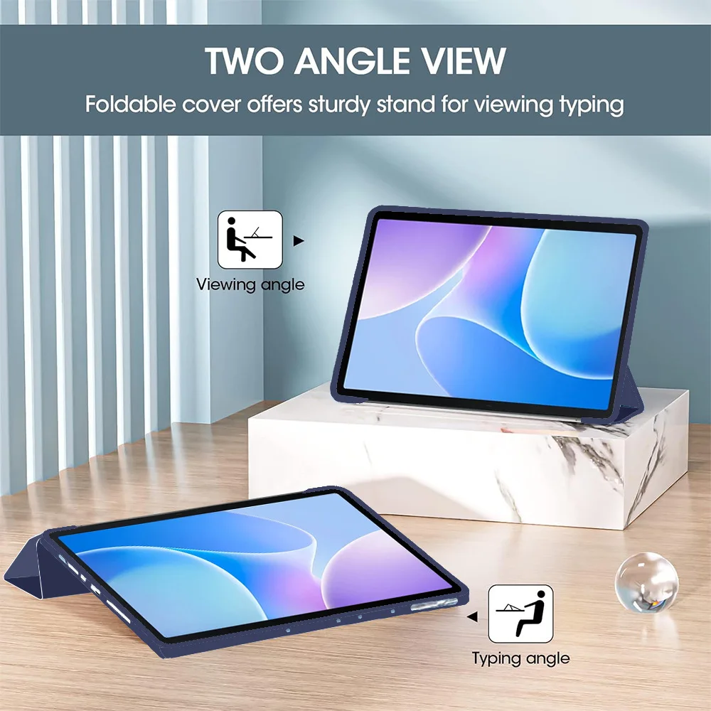 Enhanced Tablet Case Cover, TPU Softshell - Trifold Stand with Sleep/Wake Function, 11-inch