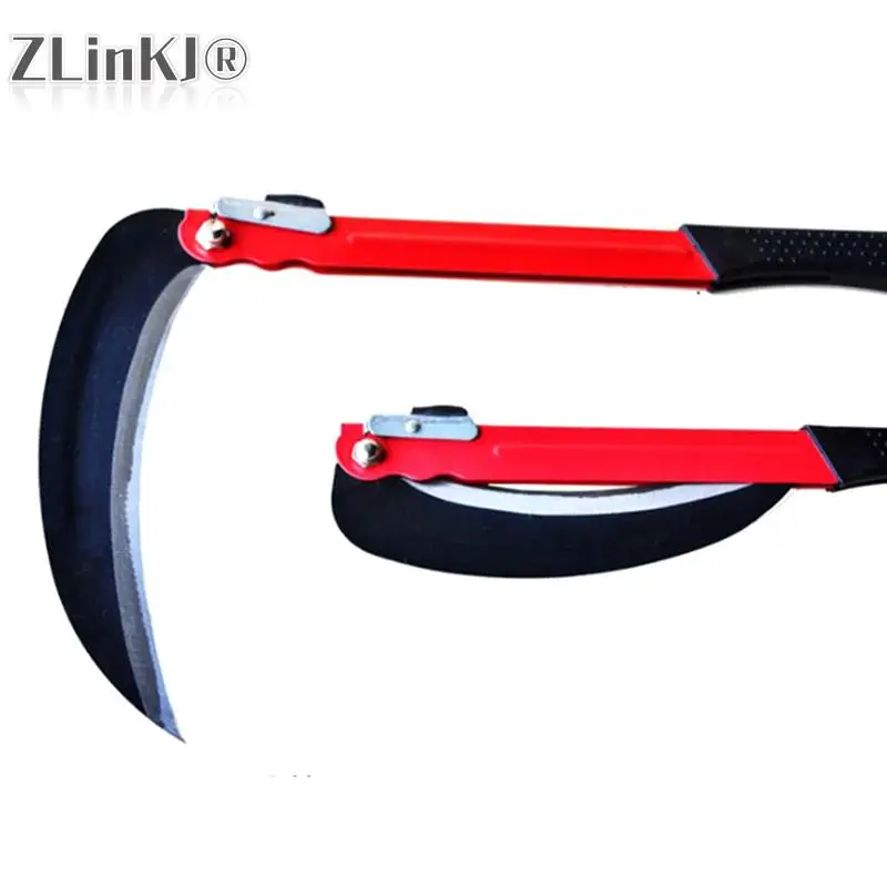 1pcs Foldable Sickle Agricultural Lightweight Gardening Grass Sickle Mow Cut Wheat Metal Long Handle Garden Weeding Tools weeding tool