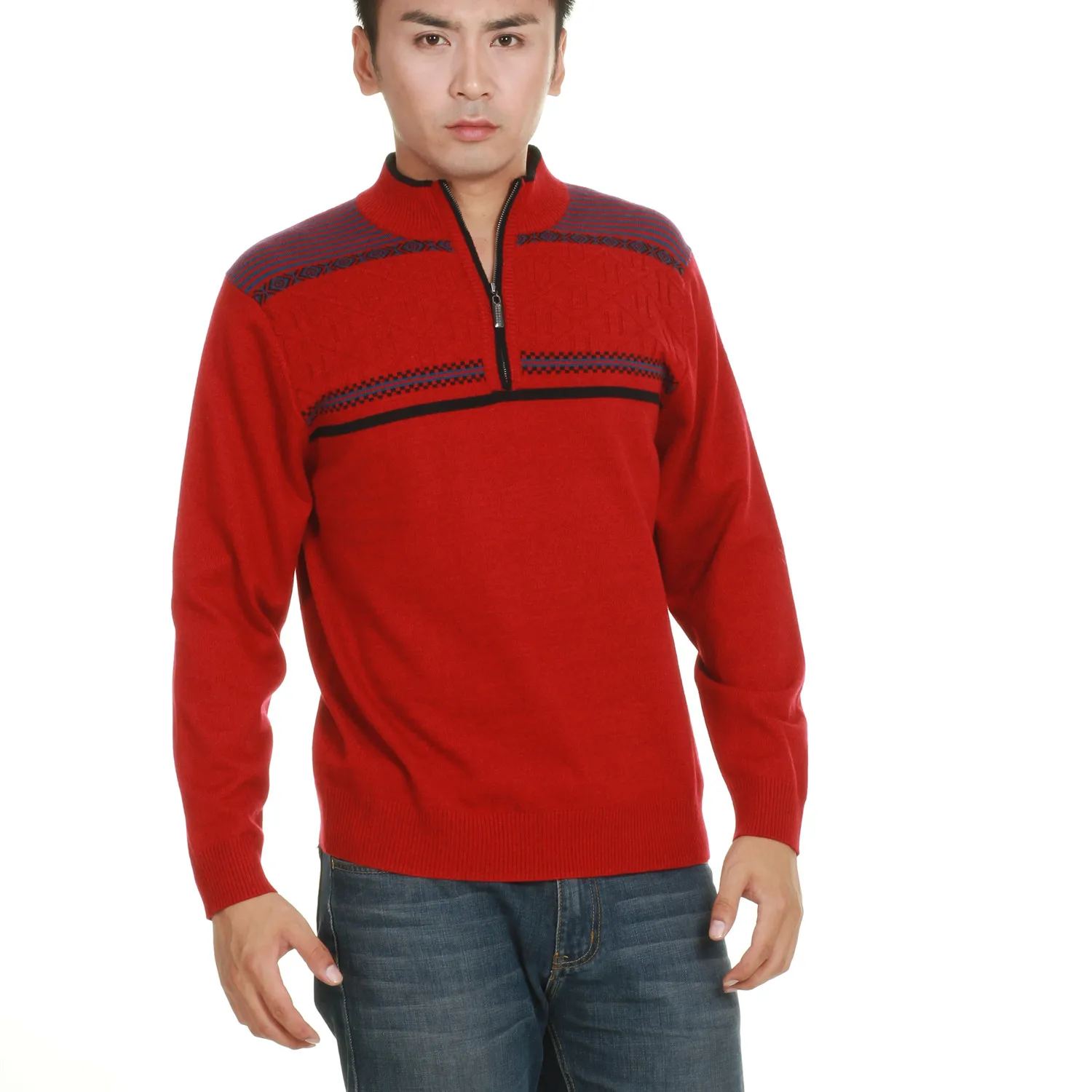 2021 New Men's 1/4 Zip Half Turtleneck Long Sleeve Pullover Sweater, Soft Warm Knit Sweater. mens oversized cardigan Sweaters