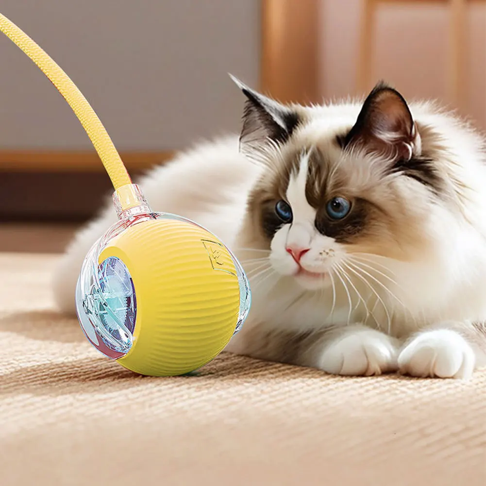Interactive Cat Toy Ball USB Rechargeable Automatic Rolling Ball Funny Cat Toys Anti-Depression Pet Toy for Indoor Cat Kitten 1