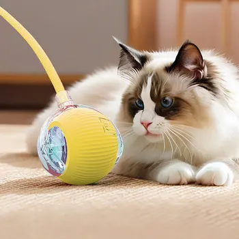 Interactive Cat Toy Ball USB Rechargeable Automatic Rolling Ball Funny Cat Toys Anti-Depression Pet Toy for Indoor Cat Kitten 1