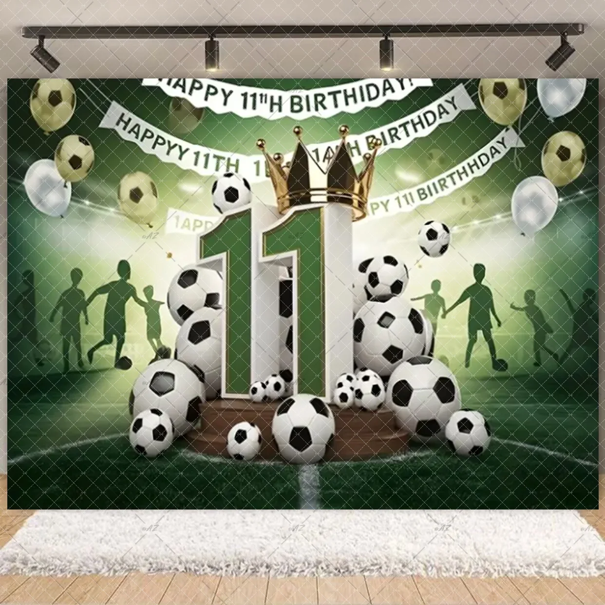 Fußball Hintergrund Fußball Ballon Hintergrund Junge Geburtstag Party Dekorationen Grün Blau Photo Booth Requisiten Für Kinder Kind Geschenke – Detail 12
