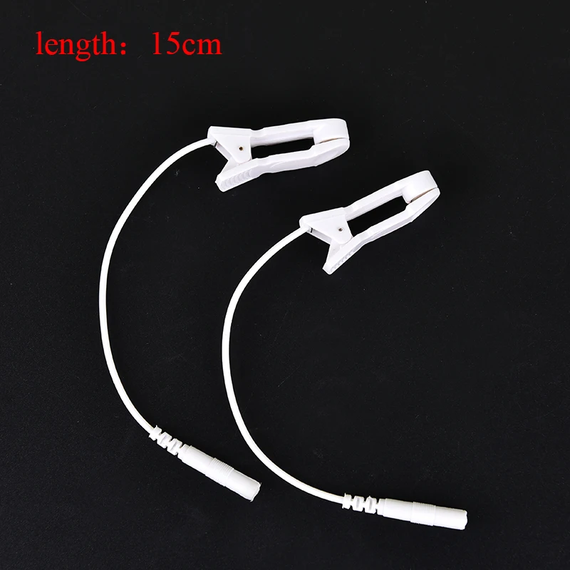 2 Pcs Electrode Lead Wire Connecting Cable Sleeping Aids Earclips Electrode Ear Clips Breast Nipple Ear Pain Relief Clip