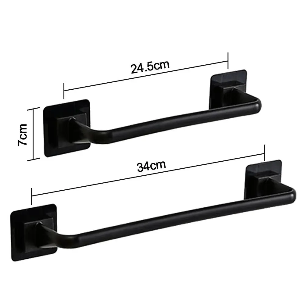 Self Adhesive Plastic Towel Rod 24.5/34cm Wall Mount Bathroom Kitchen Storage Shelf Shoe Rack Hanger Holder Household Gadget towel holder towel rack bathroom facilities