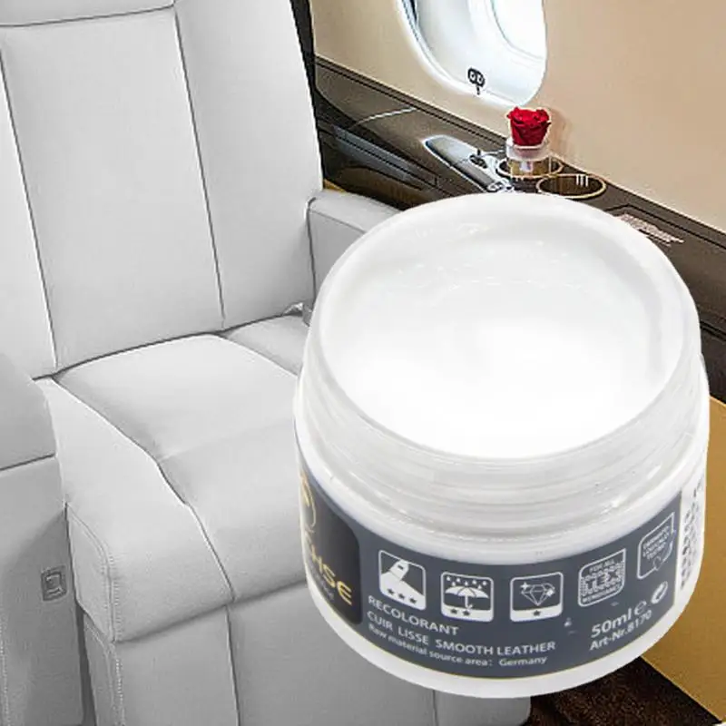 Black/White/Gray 50ML Car Care L iquid Leather Repair Kit Auto Complementary Color Paste Car Seat Sofa Scratch Cracks Paint Care 4