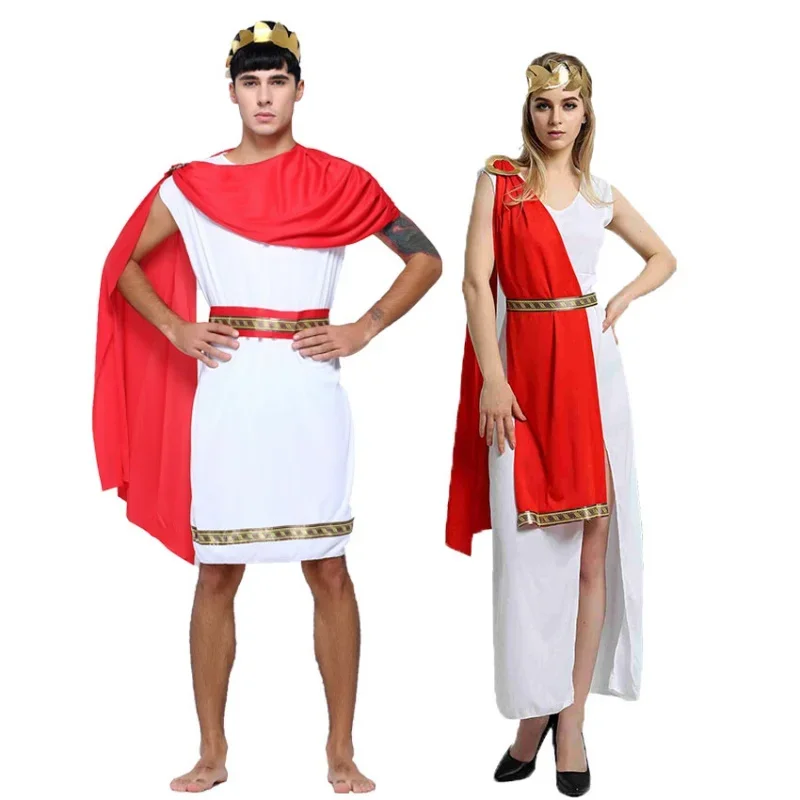 

-Disfraz de diosa griega para hombre y mujer, traje de fiesta de carnaval, Halloween, dama romana