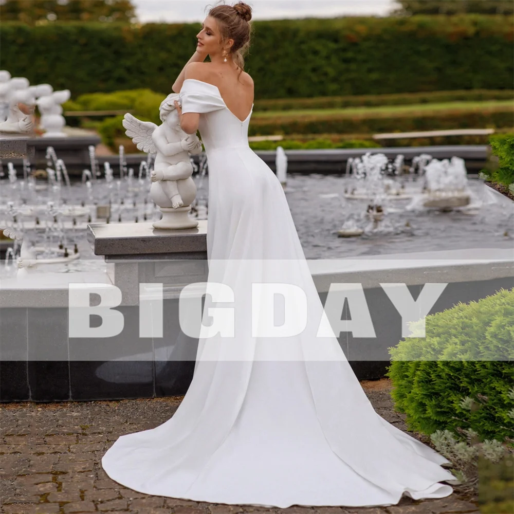 Classic Off The Shoulder Mermaid Wedding Dresses Women 2025 V-Neck Open Back Pleat Bridal Gowns Vestidos De Noiva Customized 7 Scef8cdaf9d6749118954ff0cdcff3ded9