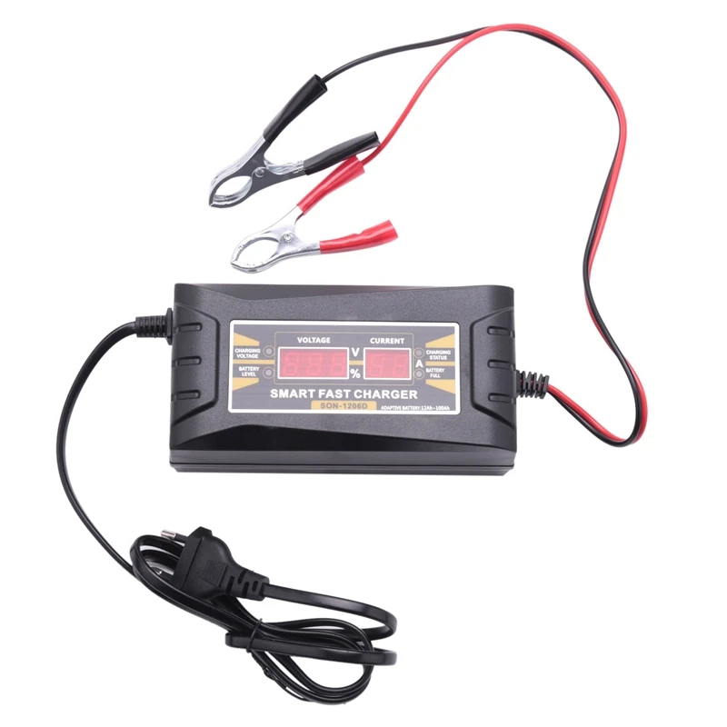 

Son-1210D+ Lcd Smart Fast Lead-Acid Battery Charger 12V 10A For Car Motorcycle Eu Plug