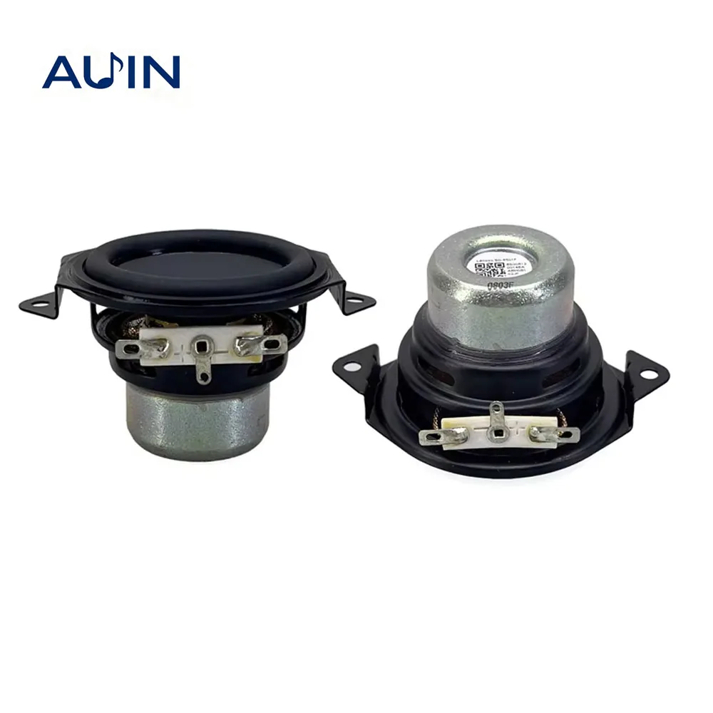 AUIN 2 Stück 1,75 Zoll 4 Ohm 30 W HIFI Breitbandlautsprecher Doppel-Neodym-Magnet Langhub-Basslautsprecher Wasserdicht DIY Heimkino