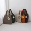 Kids Girls Cute Knitted Hand Bags Applique Solid Hand Bags Cute Photograph Prop Japanese Korean Style Kids Shoulder Bags 4