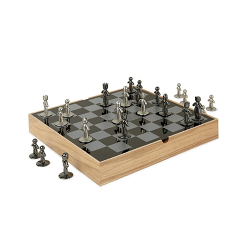 Wooden Chess Set Unique Auto Correcting Design Pieces 10413