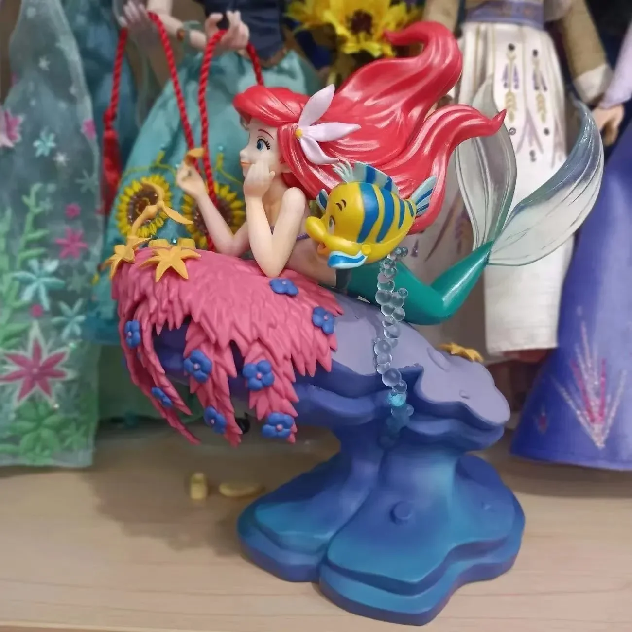 Disney Anime Sirenetta Ariel Action Figure Toys Romance Ariel The Princess Collection Room Car Sculpture Gift For Kids