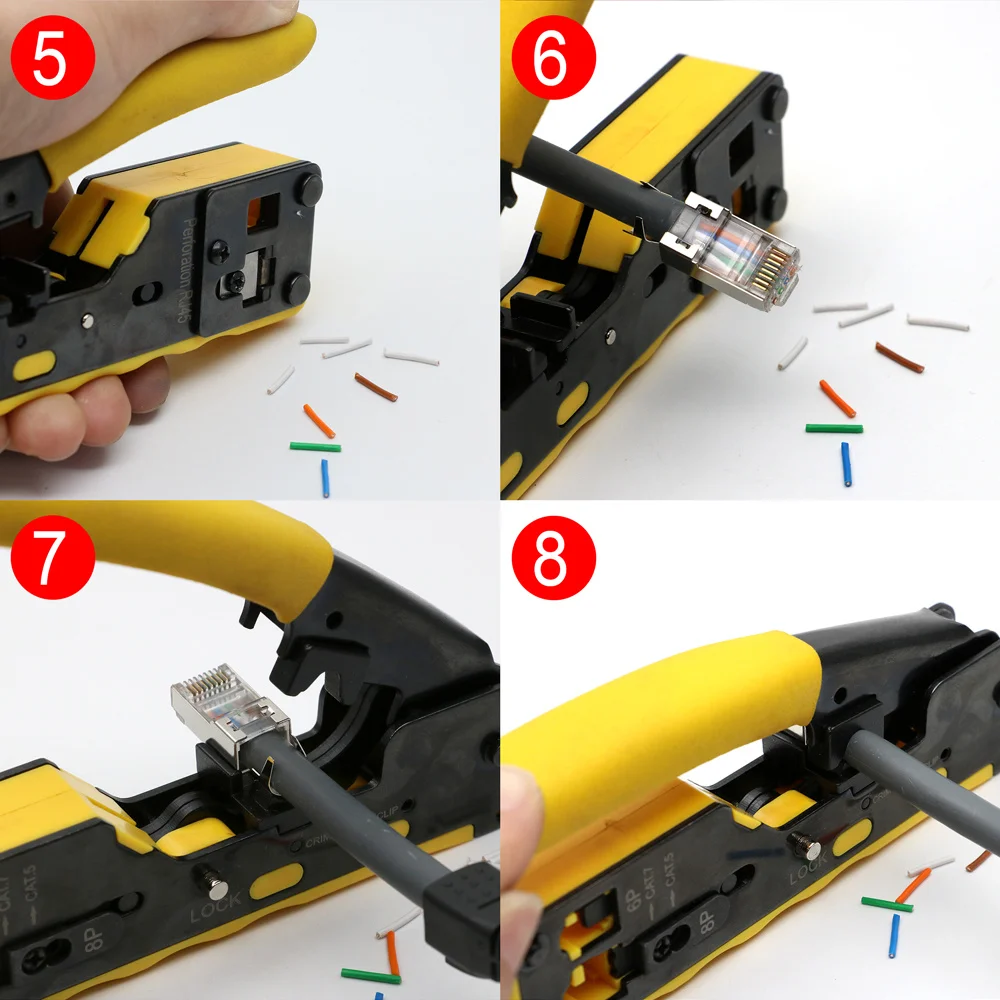 de crimpagem, Plugue Modular, Conector, CAT7, CAT6A, CAT6, CAT5, CAT5e, 8P, 6P