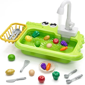 Play Kitchen Sink Toys, Pretend Kitchen Play Sink with Running Water Toys for Kids, Play Food Sets Kitchen Toys 2