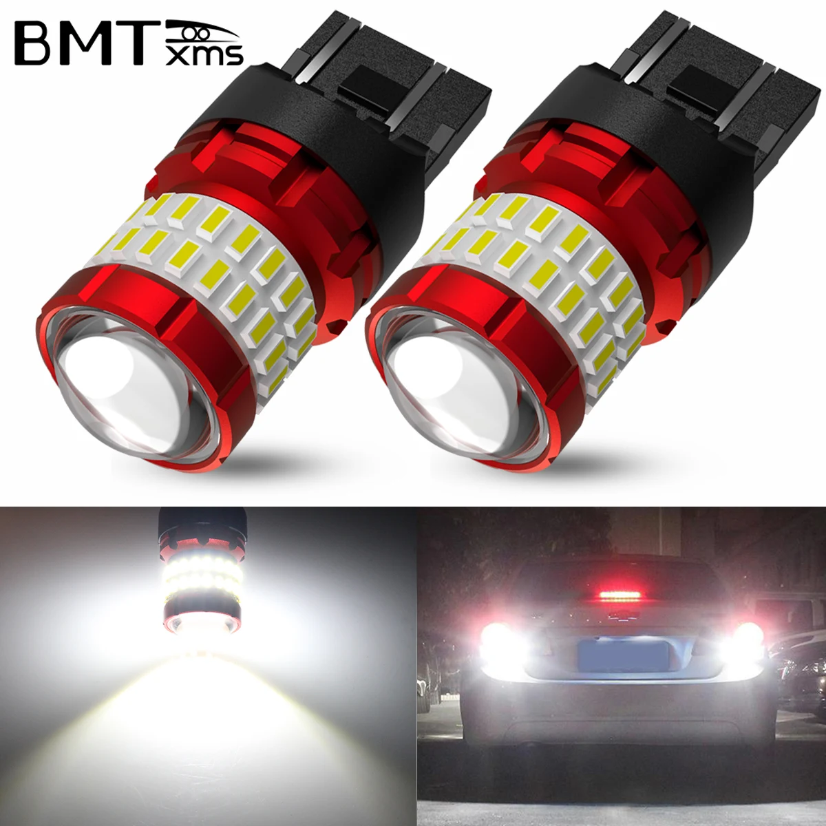 

BMTxms 2Pcs T20 LED Canbus 7443 W21/5W LED Bulb 6500K White Parking Light DRL for Peugeot 208 DRL Lada Daytime Running Lamp 12V