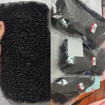 10pcs 3pcs 30g/pc Afro Kinky Bulk Dreadlock Hair Extension Bulk Hair Afro Kinky Curly 100% Human Hair Bulk For Crochet Braid 1