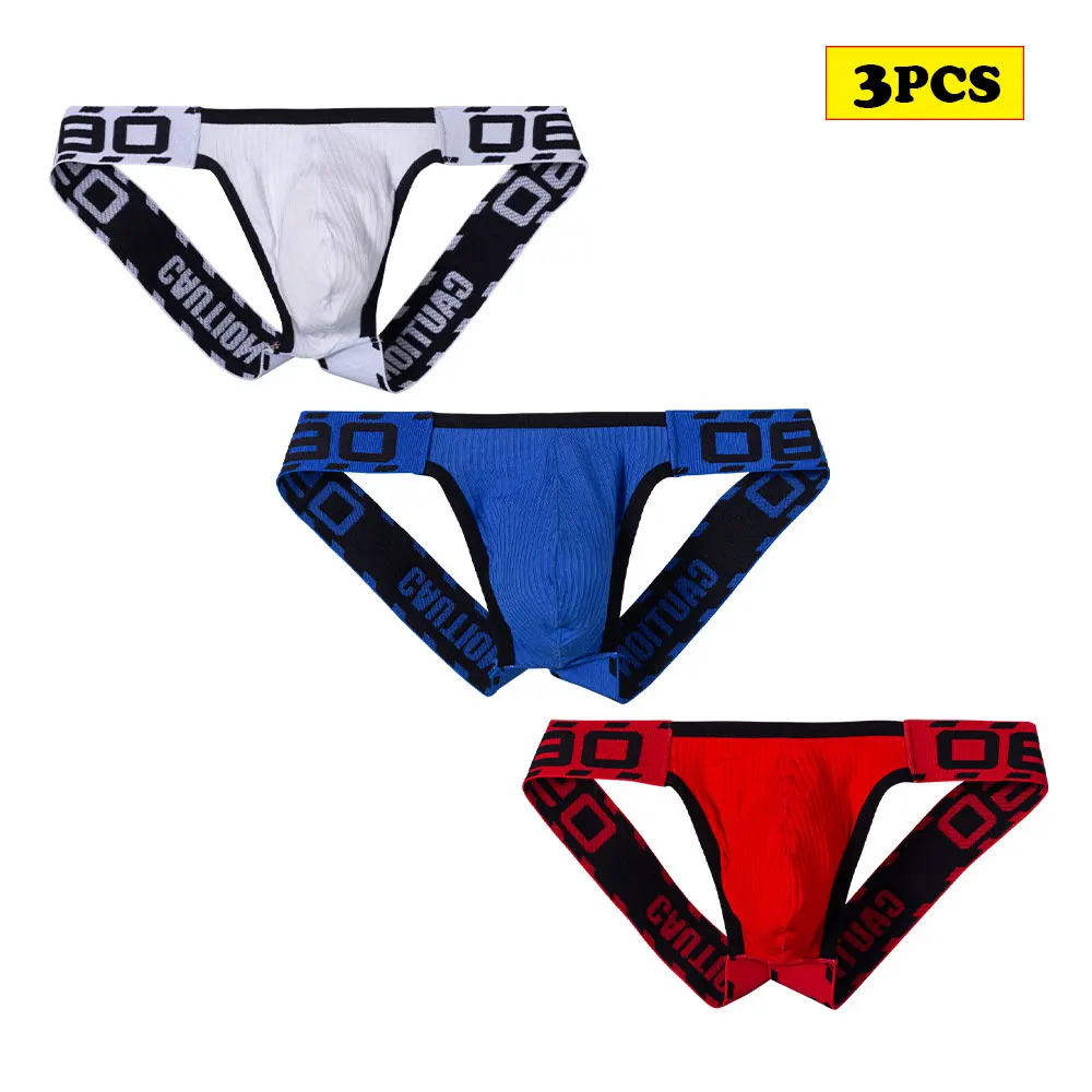 

3PCS/Set Mens Underwear Sexy Lingerie Man Slip Briefs for Men Underpants Sexy Gay G string Jockstrap Briefs BS3202