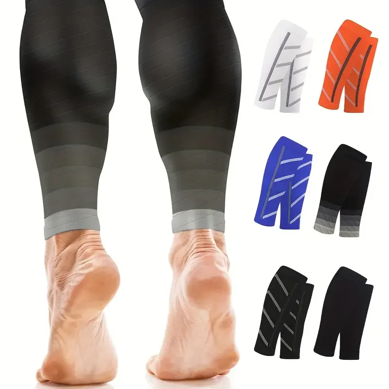1 Pair Compression Calf Sleeves Breathable Nylon Blend Supportive Design for Running Yoga Cycling Calf Compression Sleeve