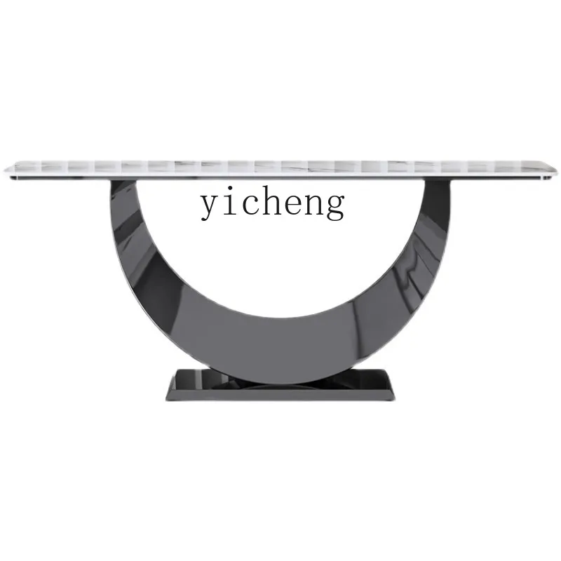 

Yy Light Luxury Entrance Cabinet Simple High-End Corridor a Long Narrow Table Stone Plate Console Tables