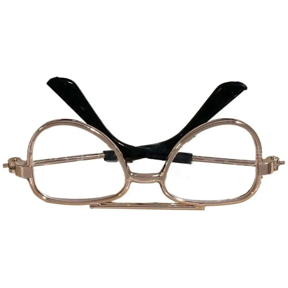 Fashion Double Beam Doll Glasses For 1/3 1/4 BJD Dolls Accessories Vintage Miniature Pilot Glasses 10CM Plush Doll Eyeglasses