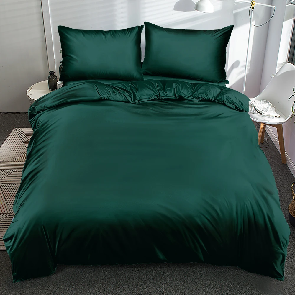 

Green Duvet Cover Sets Pure Color Bed Linen Quilt/Comfortercase Bedding Set Single Double Full King Size 173x220cm Home Textile