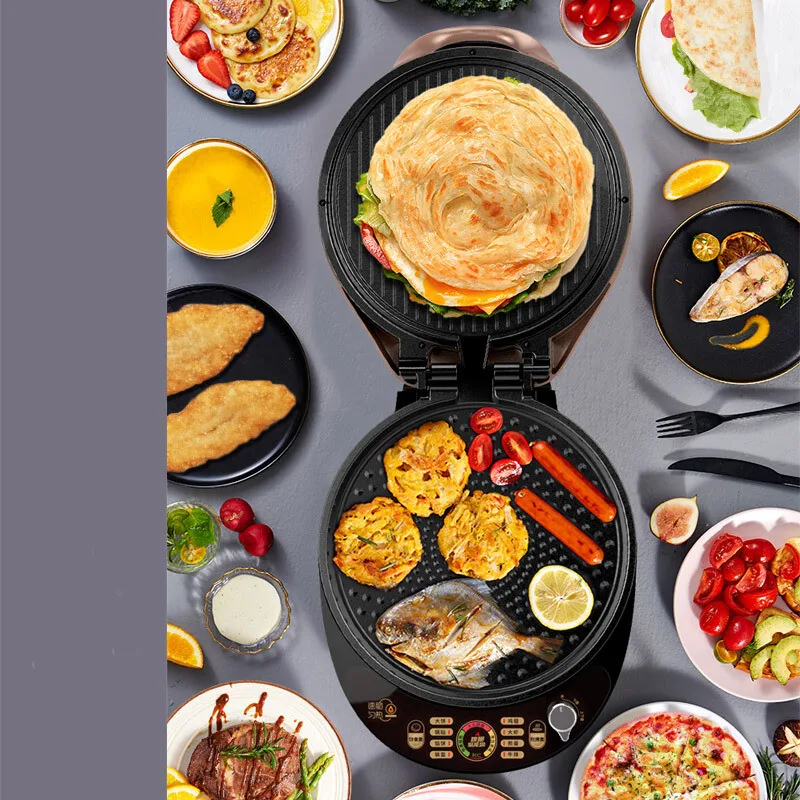 Electric Baking Pan Intelligent Double-sided Heating 28mm Deepen Pancake Pan Frying Grill Sandwich Breakfast Machine