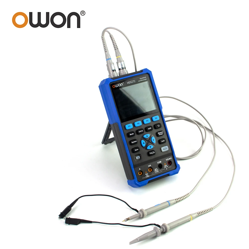 OWON HDS242 HDS272 2CH Handheld Digital Oscilloscope Multimeter True RMS 40MHz/70MHz 250MSa/s USB Type C 3.5inch 8 bits Tool