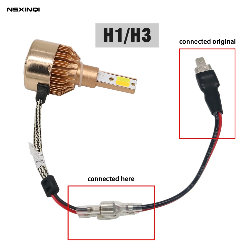 

1 шт. кабели адаптера для безопасной фары, штепсельная вилка, одиночный диод, конвертер, АДАПТЕРНЫЕ кабели для H1 светодиодный HID фары
