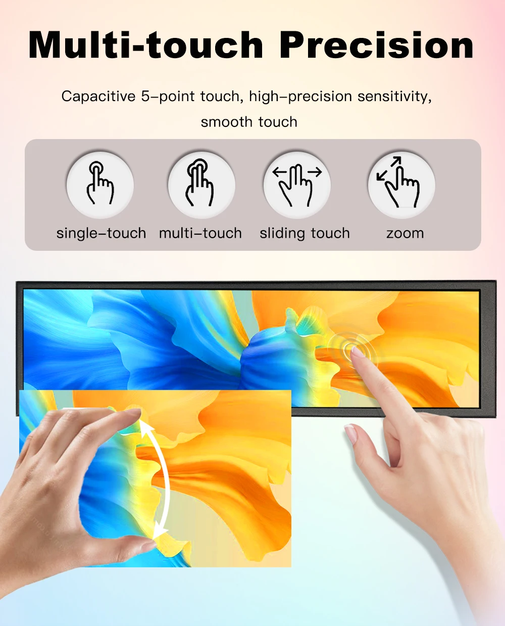 LESOWN  Ʈ LCD ÷ ġ ũ, PC ̽ µ ͸  ޴ C Ÿ , 480x1920 IPS, 8.8 ġ