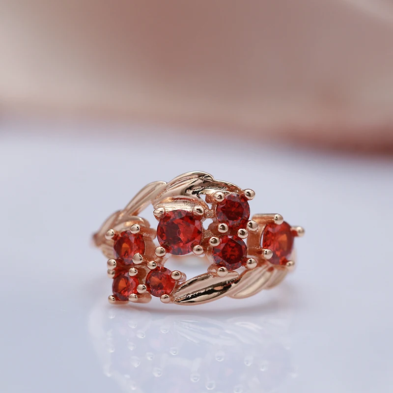 Natural Stone Rings For Women 585 Rose Gold Color Bride Wedding Jewelry Family Party Gift stone rings fashion rings fashion ring finger rings wedding rings