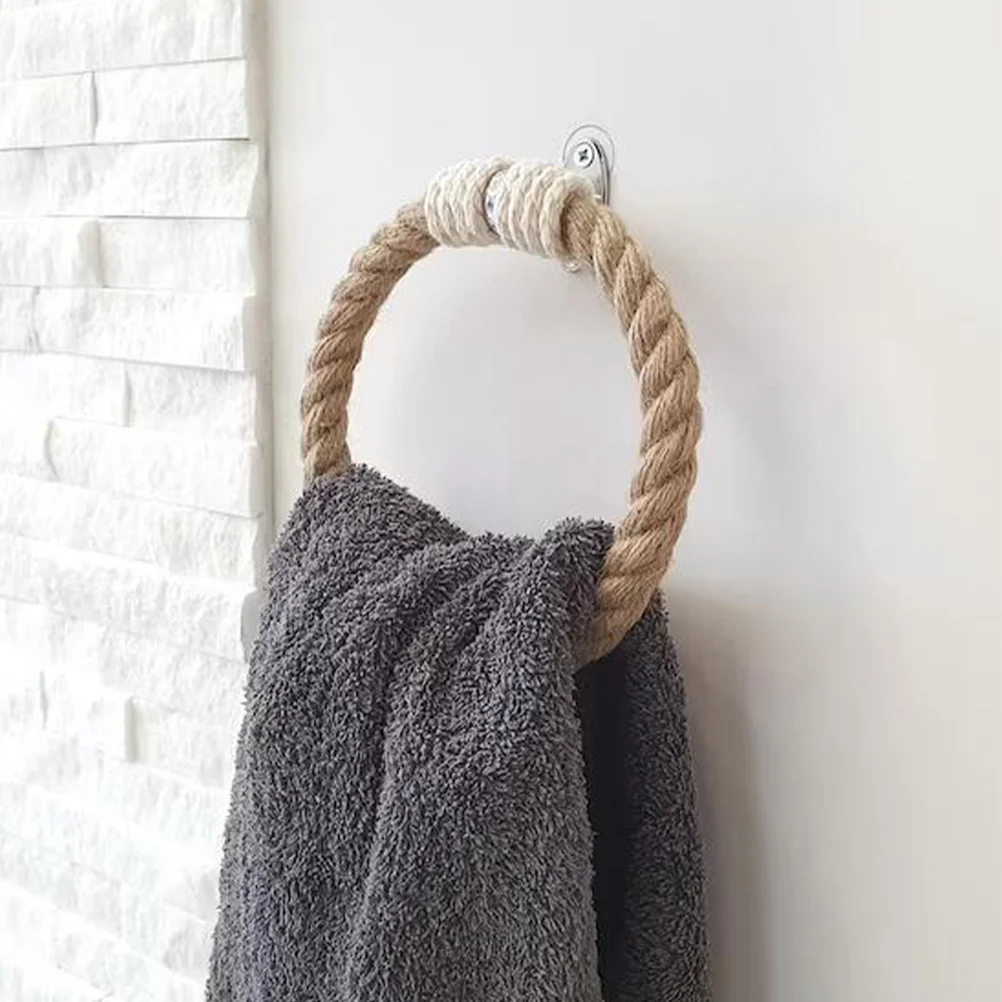 

Rustic Style Towel Mount Towel Holder Round Shape Hanging Towel Rack Towel Holder