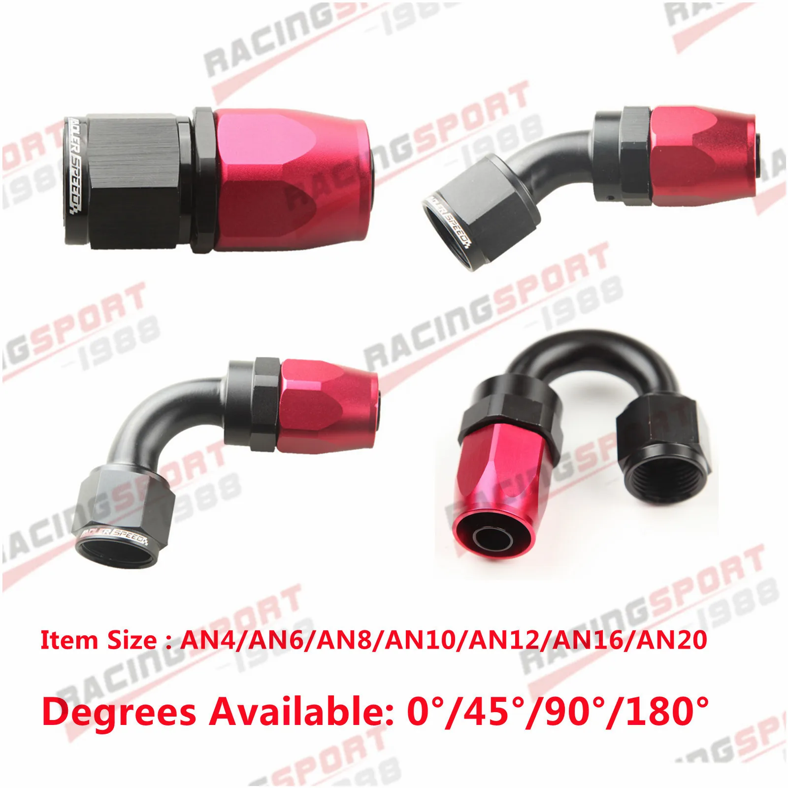 

AN4/AN6/AN8/AN10/AN16 AStraight 0°/45°/90°/180° Degree Aluminum Swivel Hose End Fitting Adapter Oil Fuel Line NPT PLUG Wholesale