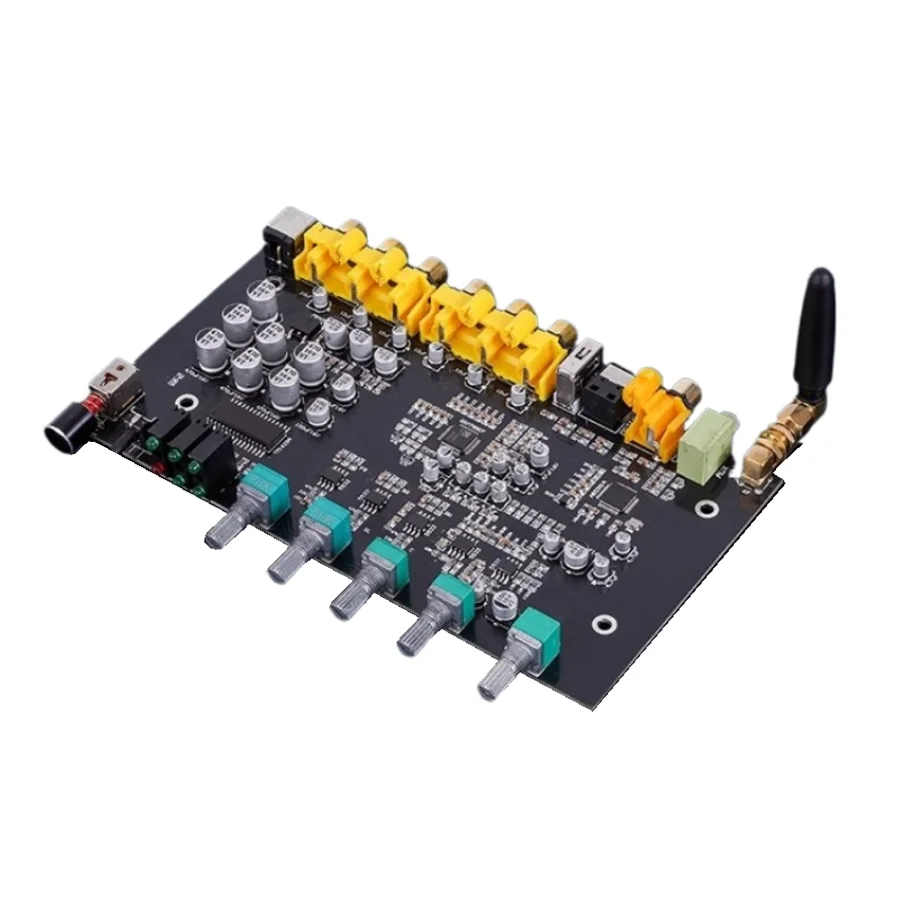 Audio Decoder 5.1 Channel Front Effect Audio Decoder Coaxial Fiber AUX USB Bluetooth Input with Volume Adjustment DC12V