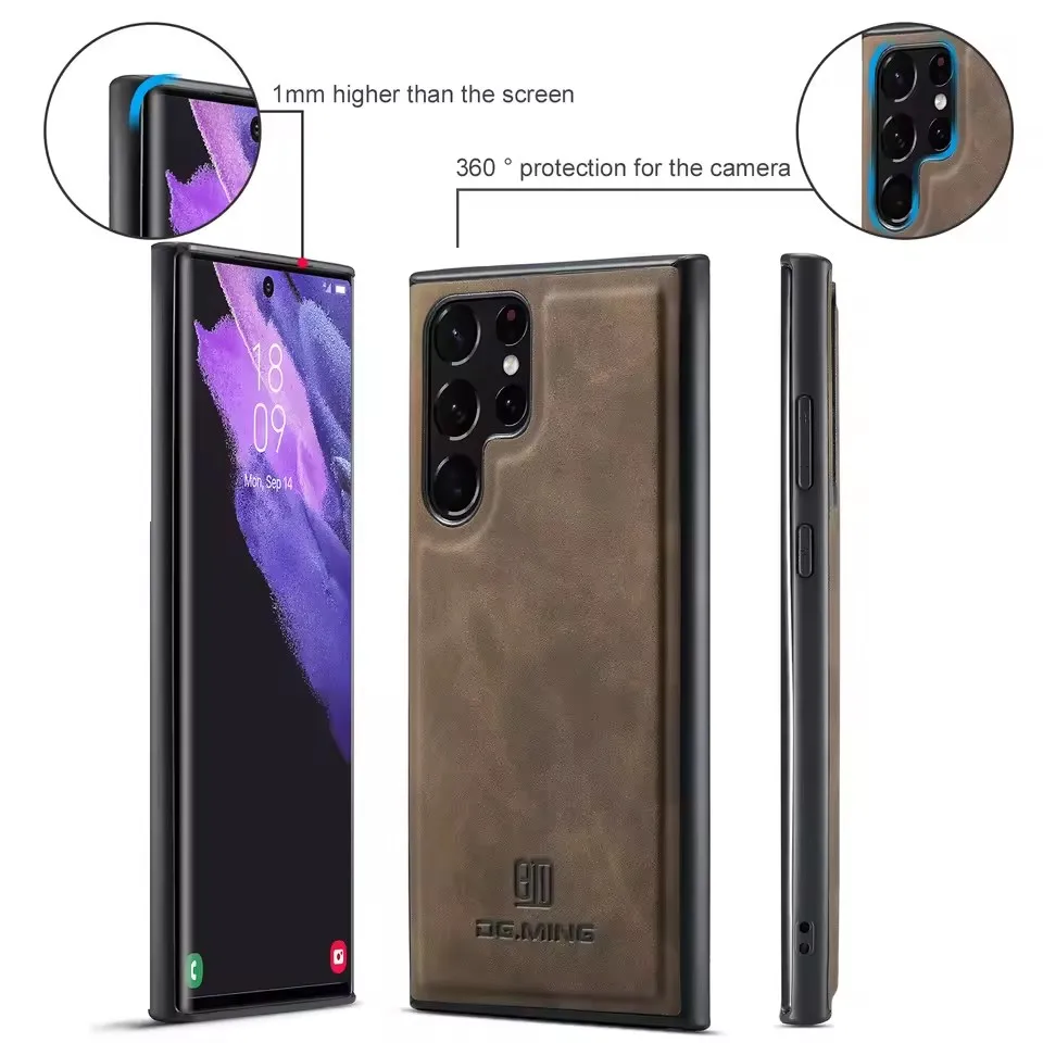 Premium Retro Leather Magnetic Back Cover - Strong Protective Case