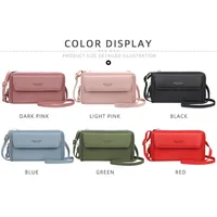 Women Long Wallet Korean Version Crossbody Bag Double Zipper Large Capacity Clutch Bag Shoulder Handbag Female Mobile Phone Bag - Image 4