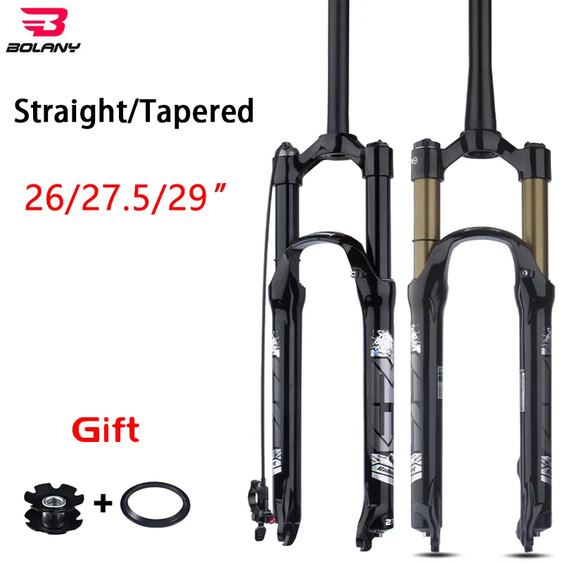 

Bolany MTB fork Magnesium alloy Air pressure rim Suspension fork 26 27.5 29inch Straight/Tapered tube Quick Release Bicycle fork