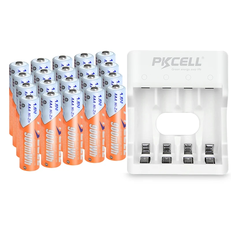 4/8/12/16/20Pcs 1.6V AAA NIZN Rechargeable Battery NIZN Charger PKCELL
